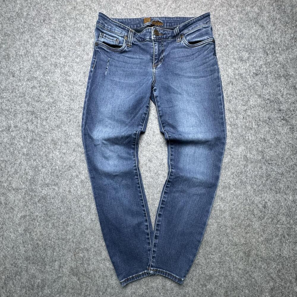 KUT From The Kloth Jeans Womens 8 Medium Wash Mid Rise Skinny Distressed Stretch